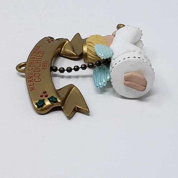 1991 Hallmark Godchild Keepsake Handcrafted Holiday Christmas Ornament - Picture 3 of 8
